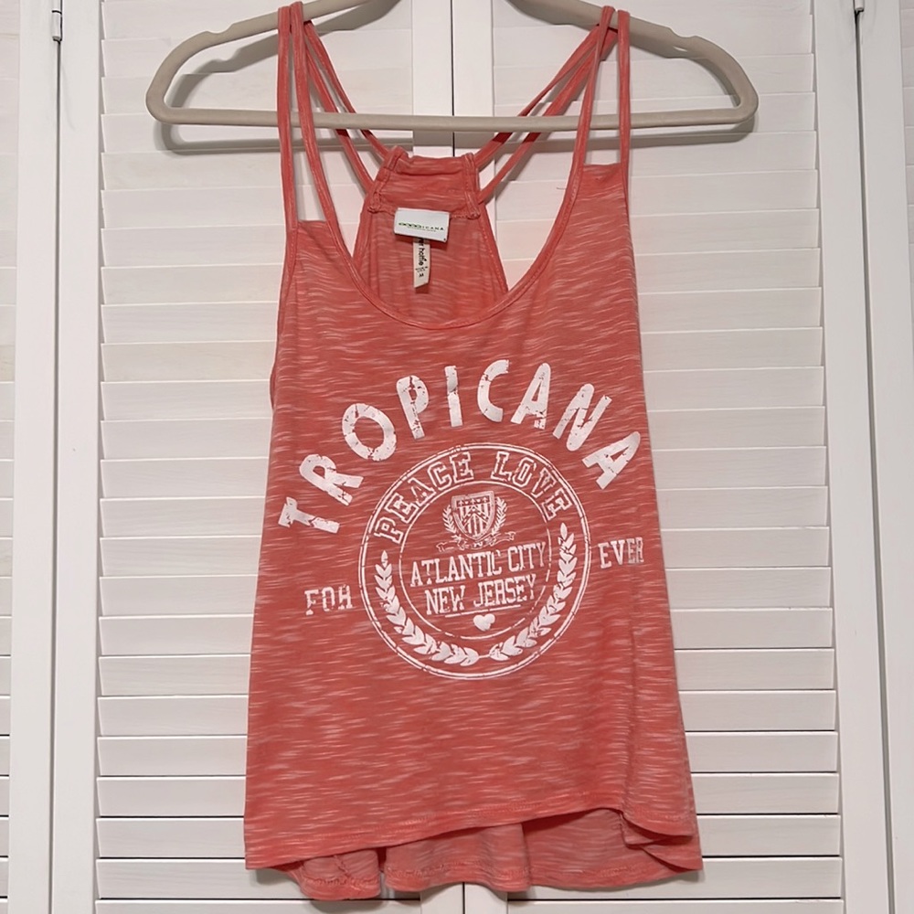 Tropicana Graphic Tank Top - Coral Pink